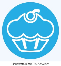 Icon Muffin - Blue Eyes Style - Simple illustration, Editable stroke, Design template vector, Good for prints, posters, advertisements, announcements, info graphics, etc.