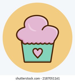 Icono Muffin. adecuado para el símbolo Bakery. estilo plano. diseño simple editable. vector de plantilla de diseño. ilustración simple