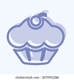 Icon Muffin - Two Tone Style - Simple illustration, Editable stroke, Design template vector, Good for prints, posters, advertisements, announcements, info graphics, etc.
