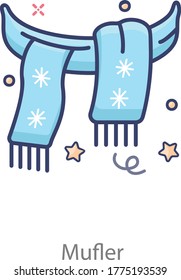 Icono del silenciador en diseño plano. Accesorio para uso de invierno 