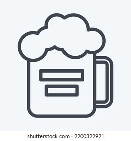 Icono Mug De Cerveza. adecuado para el símbolo educativo. estilo de línea. diseño simple editable. vector de plantilla de diseño. ilustración simple