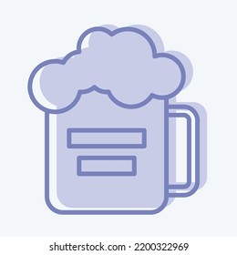 Icon Mug Of Beer. suitable for education symbol. two tone style. simple design editable. design template vector. simple illustration