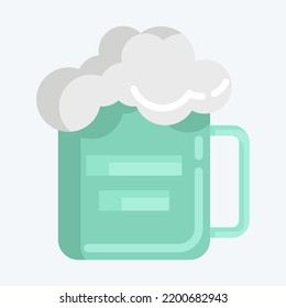 Icon Mug Of Beer. suitable for education symbol. flat style. simple design editable. design template vector. simple illustration