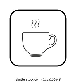 Icon mug for coffee tea or hot drinks. Vector illustration.