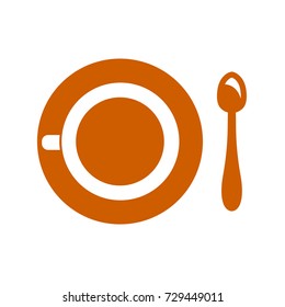 icon mug and spoon view from the top