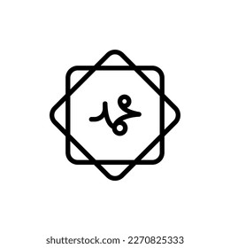 icon muhammadwith shape islamic decoration, icon Ramadan, vector illustration, editable color