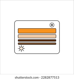 Icon of a multi-layer springless mattress with a winter-summer effect. Design with dependent layers. Isolated color vector image.