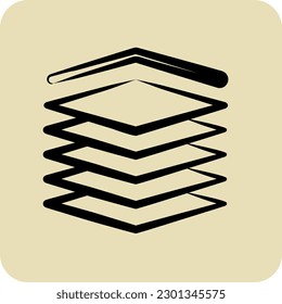 Icon Multilayers. related to Machine Learning symbol. hand drawn style. simple design editable