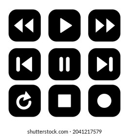 icono botones de navegación de audio multimedia