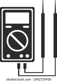 El icono del equipo multimétrico. Dispositivo para medir la corriente eléctrica. Ilustración vectorial plana sobre un fondo blanco. Icono multímetro para diseño web, aplicaciones.