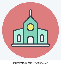 Icon Municipal. suitable for education symbol. color mate style. simple design editable. design template vector. simple illustration