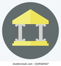 Icono Edificio del Museo I - Estilo plano - Ilustración simple, bueno para impresiones , anuncios, etc.