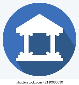 Icon Museum Building I - Long Shadow Style- Simple illustration, Good for Prints , Announcements, Etc