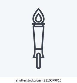 Icono Antorcha de Museo - Estilo de línea - Ilustración simple, Buena para impresiones , Anuncios, Etc