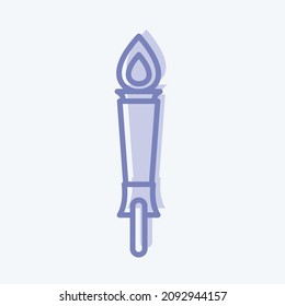 Icono Antorcha de Museo - Estilo de dos tonos - Ilustración simple, Buena para impresiones , Anuncios, Etc