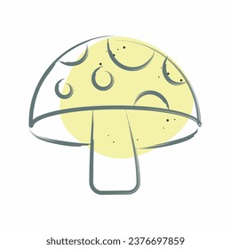 Icon Mushroom. related to Fruit and Vegetable symbol. Color Spot Style. simple design editable. simple illustration