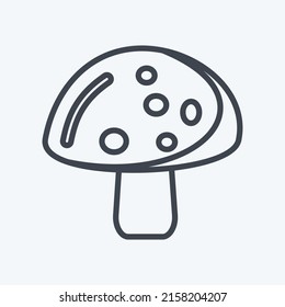 Icon Mushroom. suitable for Fruits and Vegetables symbol. line style. simple design editable. design template vector. simple symbol illustration