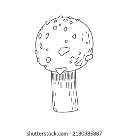 icon mushroom using filled line style  isolated sign symbol vector illustration