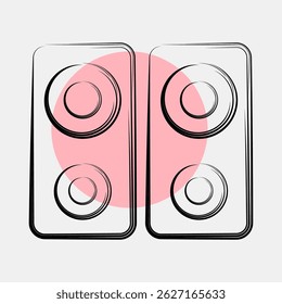 Icon music device. Computer components elements. Icon in color spot style.