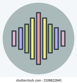 Icon Music Indicator I - Color Mate Style - Simple illustration, Good for Prints , Announcements, Etc