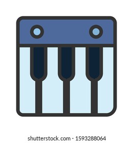 Icon music keyboard in lineal color style. vector illustration and editable stroke. Isolated on white background.