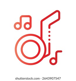 Icono de nota musical con degradado de estilo