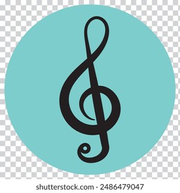 Icon of music note. Music Note Icon, Treble Clef, Bass Clef, Sharp, Flat. Continuous one line hand drawing music icon and musical symbols outline vector minimalist style.