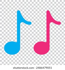 Icon of music note. Music Note Icon, Treble Clef, Bass Clef, Sharp, Flat. Continuous one line hand drawing music icon and musical symbols outline vector minimalist style.