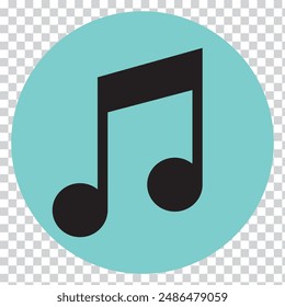 Icon of music note. Music Note Icon, Treble Clef, Bass Clef, Sharp, Flat. Continuous one line hand drawing music icon and musical symbols outline vector minimalist style.