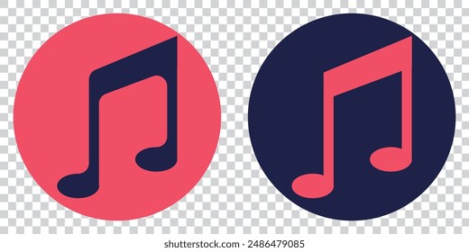 Icon of music note. Music Note Icon, Treble Clef, Bass Clef, Sharp, Flat. Continuous one line hand drawing music icon and musical symbols outline vector minimalist style.