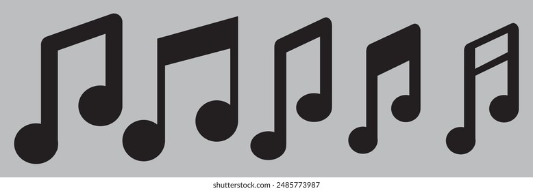 Icono de la nota musical. Icono de música Vector, melodía, canción, nota, sonido, señal de audio Aislado.