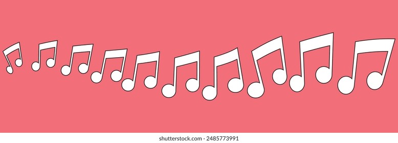 Icono de la nota musical. Icono de música Vector, melodía, canción, nota, sonido, señal de audio Aislado.