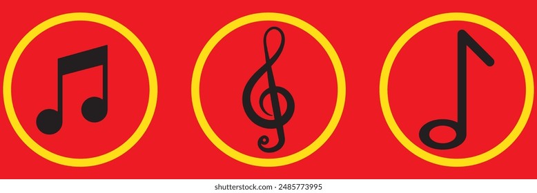 Icon of music note. Music icon vector, Melody, song, note, sound, audio sign Isolated.