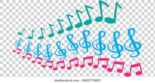 Ikone der Musiknote. Musik-Icon Vektorgrafik, Melodie, Song, Note, Sound, Audio-Zeichen Isoliert.