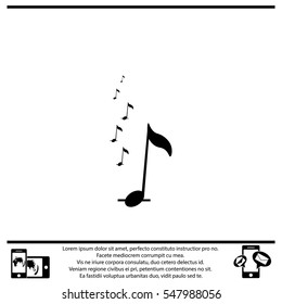 Icon of music notes on white background. All elements music notes for web design and decoration of greeting cards.