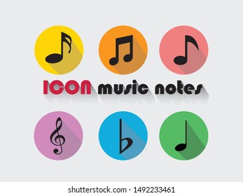Icon music notes, Vector illustration