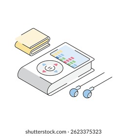 An icon of music player designed in isometric style