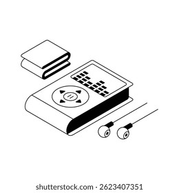 An icon of music player designed in isometric style