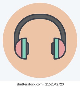 Icon Music Playing. suitable for music symbol. color mate style. simple design editable. design template vector. simple symbol illustration