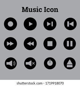 icon Music playlist button logo