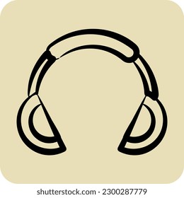 Icon Music Pocket. suitable for sportswear symbol. hand drawn style. simple design editable. design template vector. simple illustration