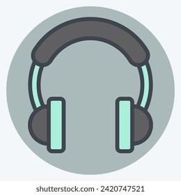 Icon Music. related to Podcast symbol. color mate style. simple design editable. simple illustration