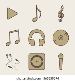 icon music set