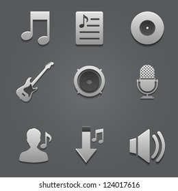 Icon music set vector