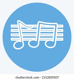 Icon Music Staff. suitable for music symbol. blue eyes style. simple design editable. design template vector. simple symbol illustration