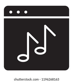 An icon with the music website or a music template 