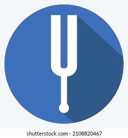 Icon Musical Fork - Long Shadow Style - Simple illustration, Good for Prints , Announcements, Etc