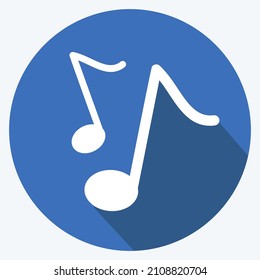 Icon Musical Note I - Long Shadow Style - Simple illustration, Good for Prints , Announcements, Etc