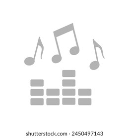 icon of musical notes, loudspeaker, volume, vector illustration