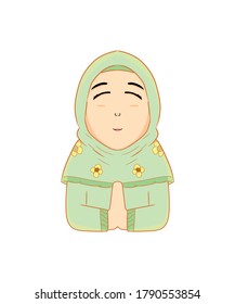 icon muslim girls vector greeting